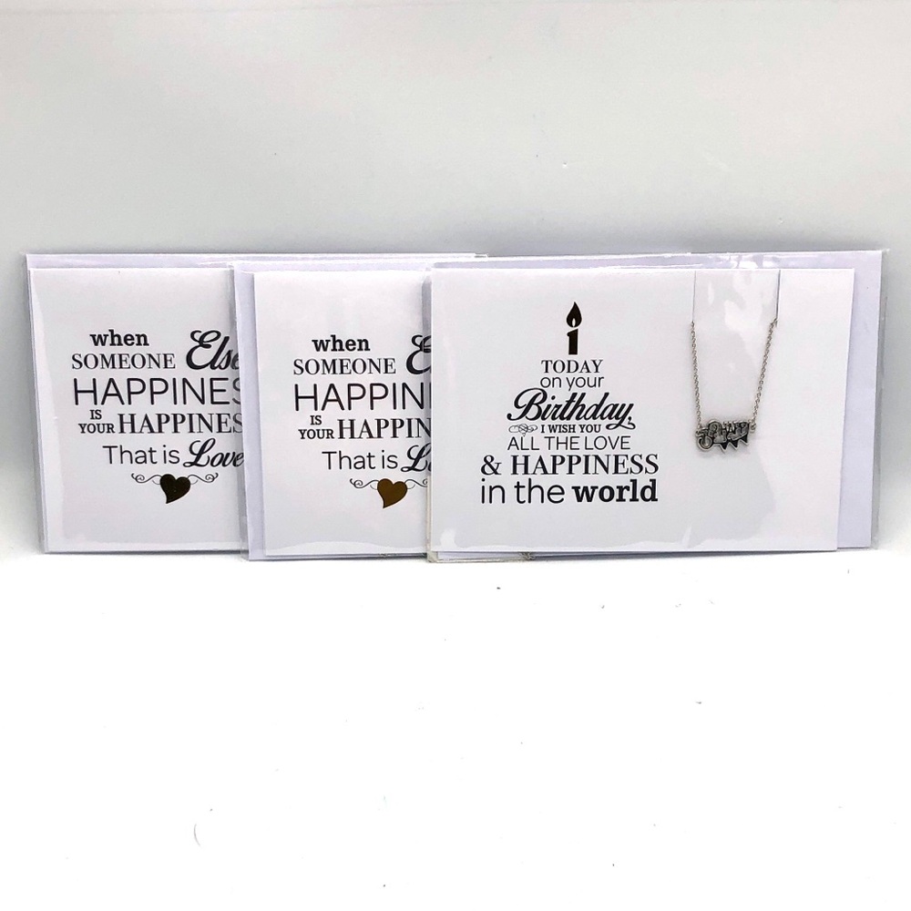 Unique Greeting Cards With Necklaces (Set of 3)
